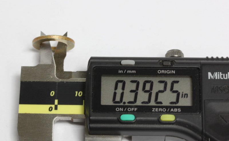 Measurement of the inner diameter of the 3/8 inch Shim Washer