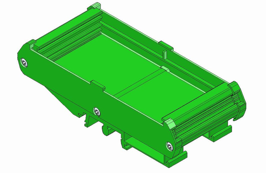 DIN rail support for the C94 breakout board, green TS35 35 mm DIN rail mount for the UC300ETH + C94 CNC control cabinet assembly