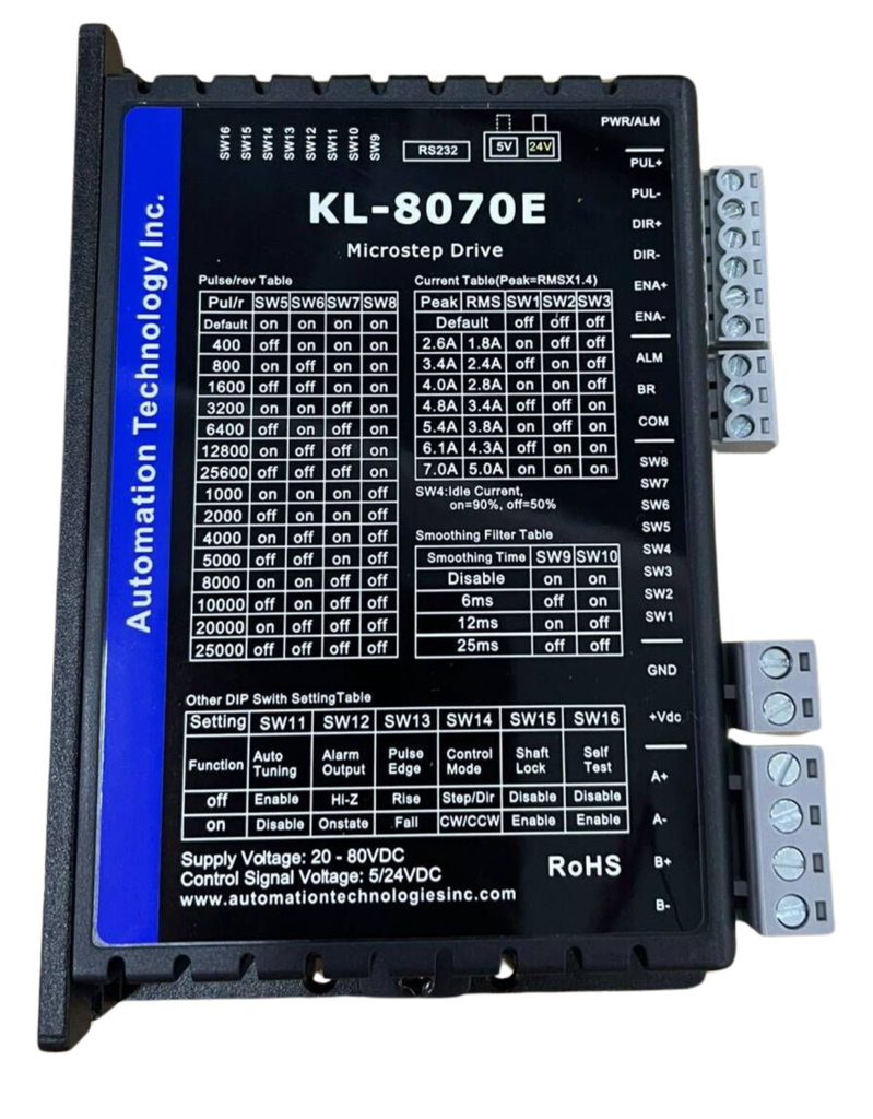 8070E Digitaler Bipolarer Schrittmotortreiber mit 32-Bit-DSP, 7,0 A Ausgang und bis zu 51.200 Schritten/Umdrehung