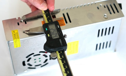 Short measurement (25mm) of the mounting holes for the  side of the 60VDC 6 amp power supply