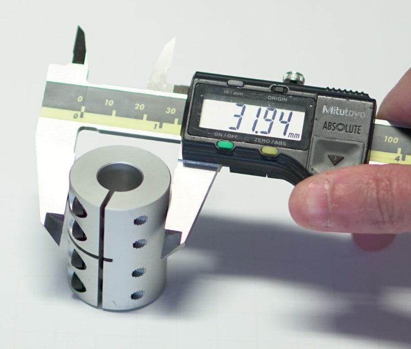 Measurement (32mm) of the outer diameter of the 14mm to 1/2" coupling