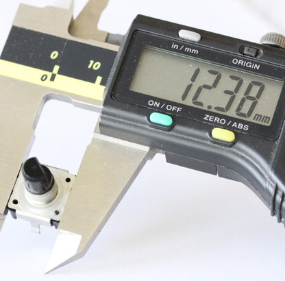 Width of the other side of the rotary encoder measuring 12.38mm.