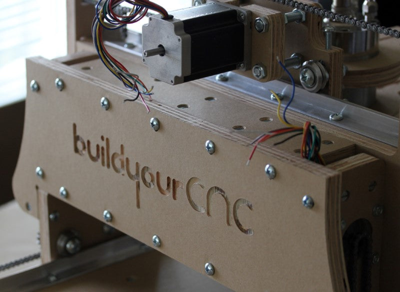 Assembled bluechick cnc machine - back of the gantry