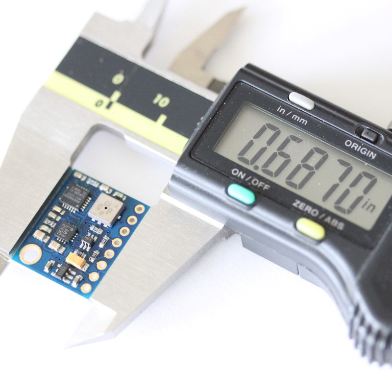 Length of the 10 DOF IMU (Inertial measurement unit) measured at 0.687 inches (17.4498 mm)