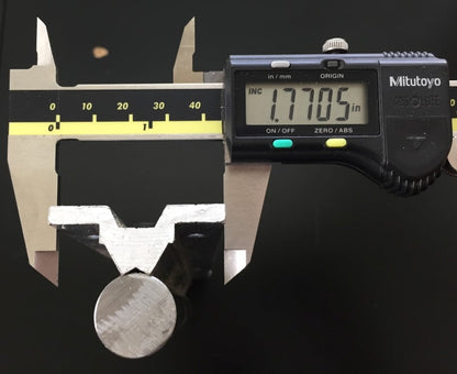 Images of the width of the base of the linear round rail guide at 1.7705 inches