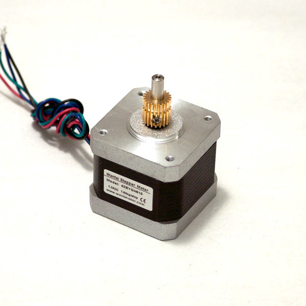 Attach serrated hub to stepper motor.