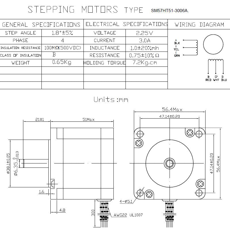 Data Sheet for 100 oz-in motor