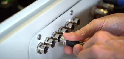 The proximity sensor connectors on the cnc electronics cabinet panel