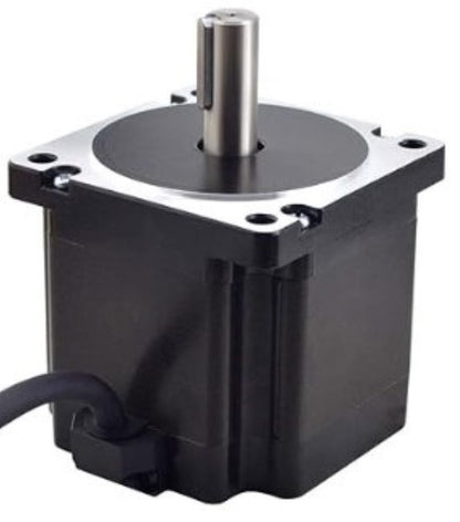 679 oz-in NEMA 34 14mm shaft stepper motor side view