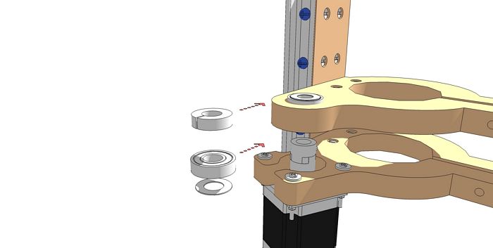 Add Z-Axis Collar, Bearing and Washer for Lead Screw