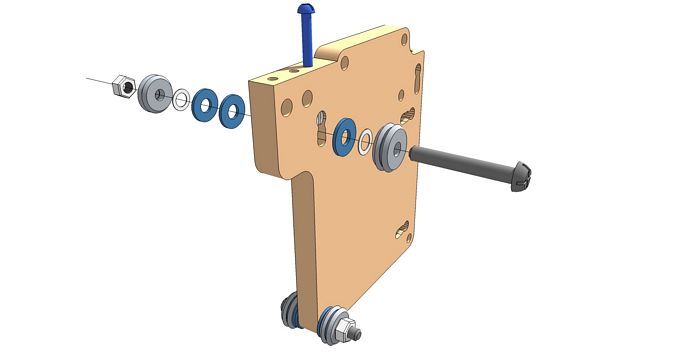 Add the Left Z and Top Y Axis V-Groove Bearings