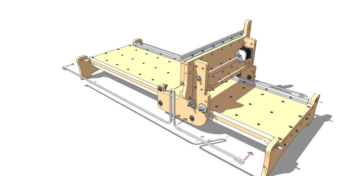 Rout Roller Chain Along the Right Side of the Machine