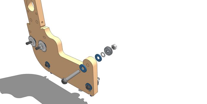 Add Upper Front V-Groove Bearing to Motor End Gantry Side