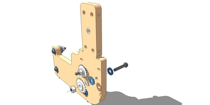 Add Idler Sprocket Assembly to Shaft End Gantry Side