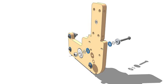 Add V-Groove and Idler Sprocket Assembly to the Shaft End Gantry Side