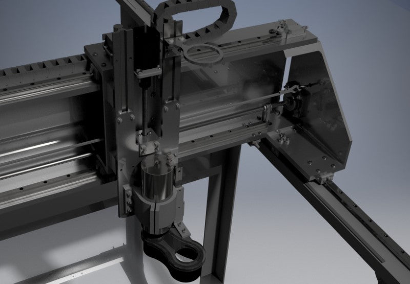 Fabricator Pro CNC Machine video of the y carriage and the z axis with spindle