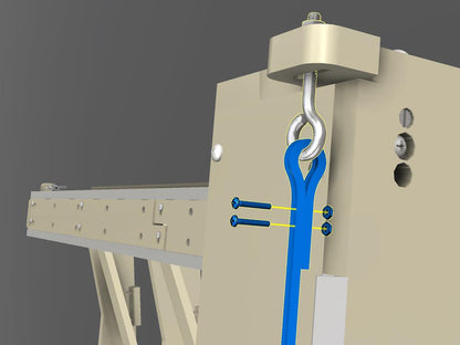 Fasten the roller chain to the top eye bolt