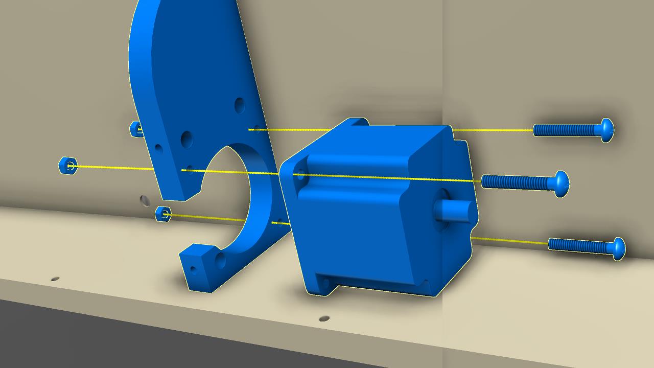 Install NEMA 34 motor to the x-axis motor mount