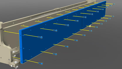 Attach the Y axis rail support to the gantry front