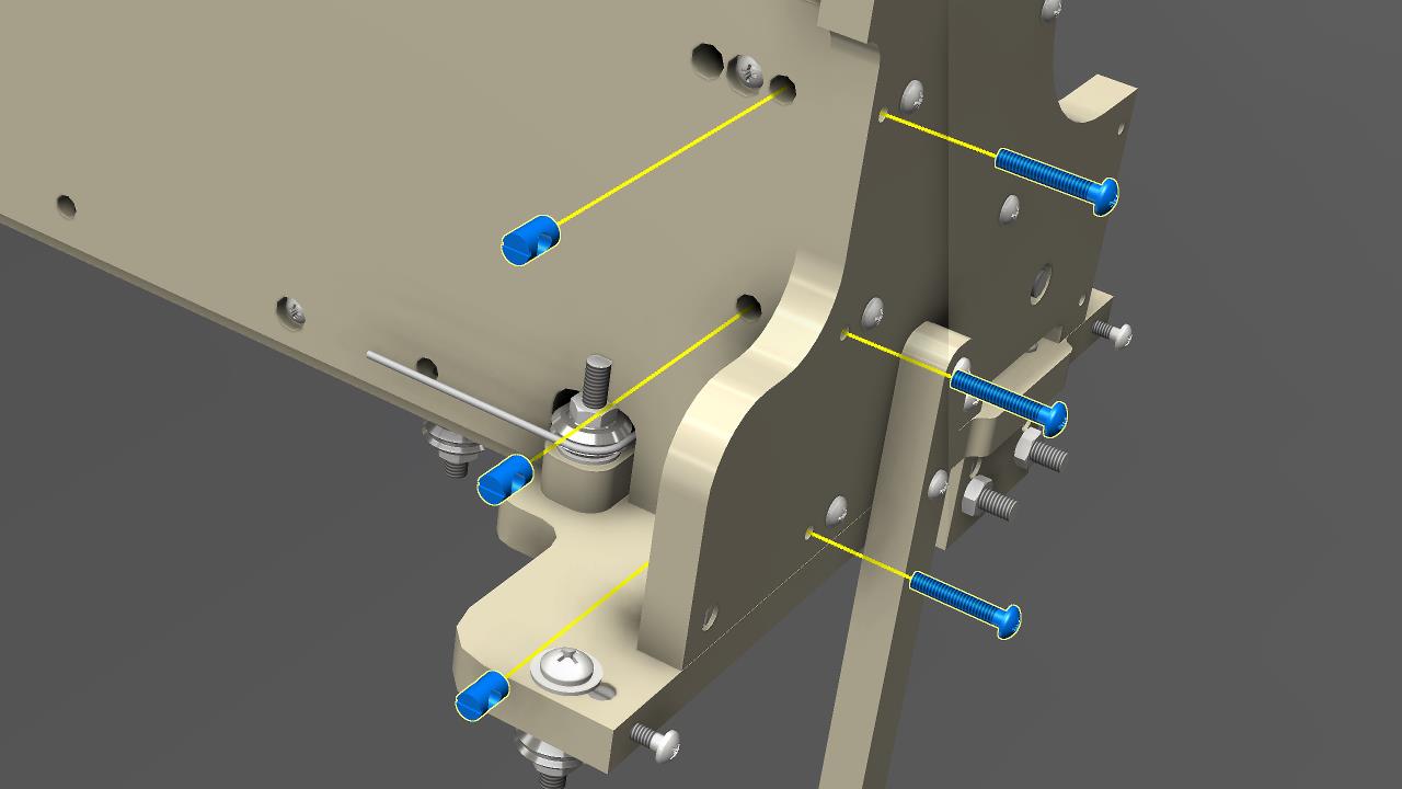 Attach the Y axis rail support to the gantry sides