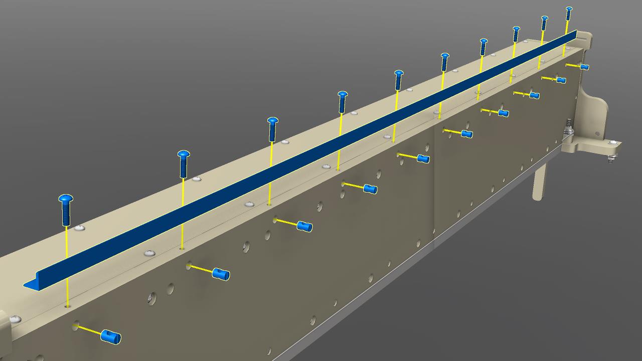 Attach the top Y axis rail to the Y axis rail support