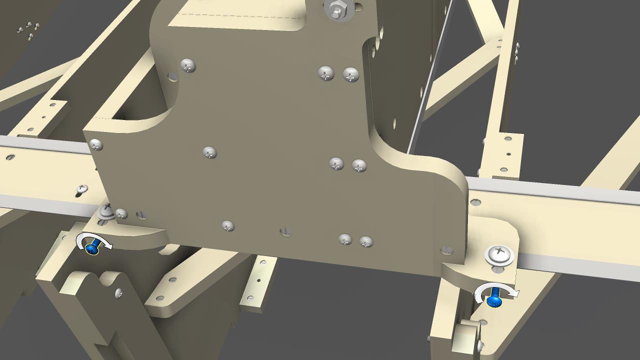 Gently tighten the bottom gantry bearings