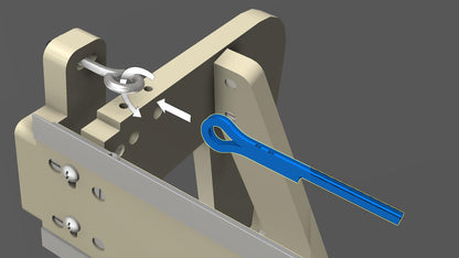 Fix the roller chain to the eye bolt