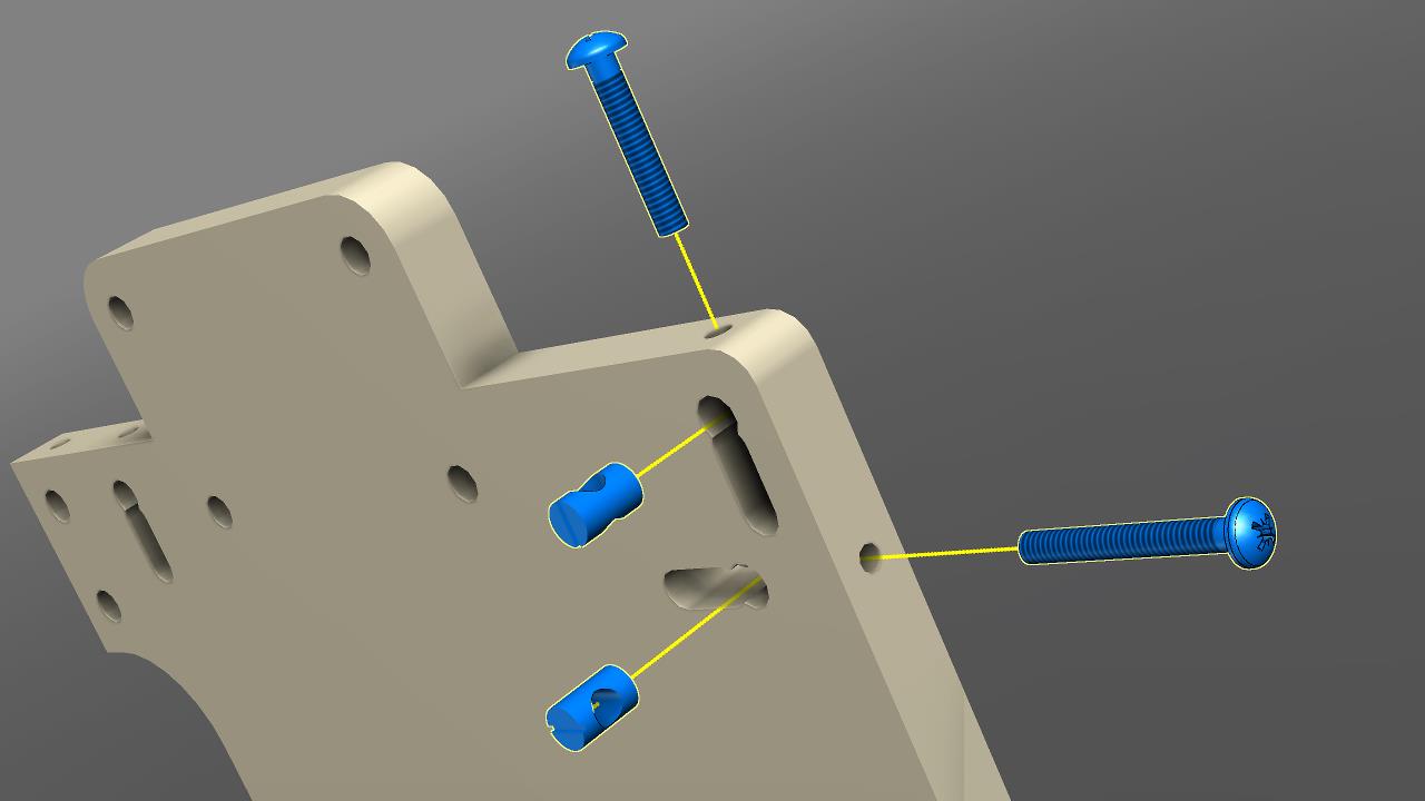 Attach adjustment screws to the ZY plate