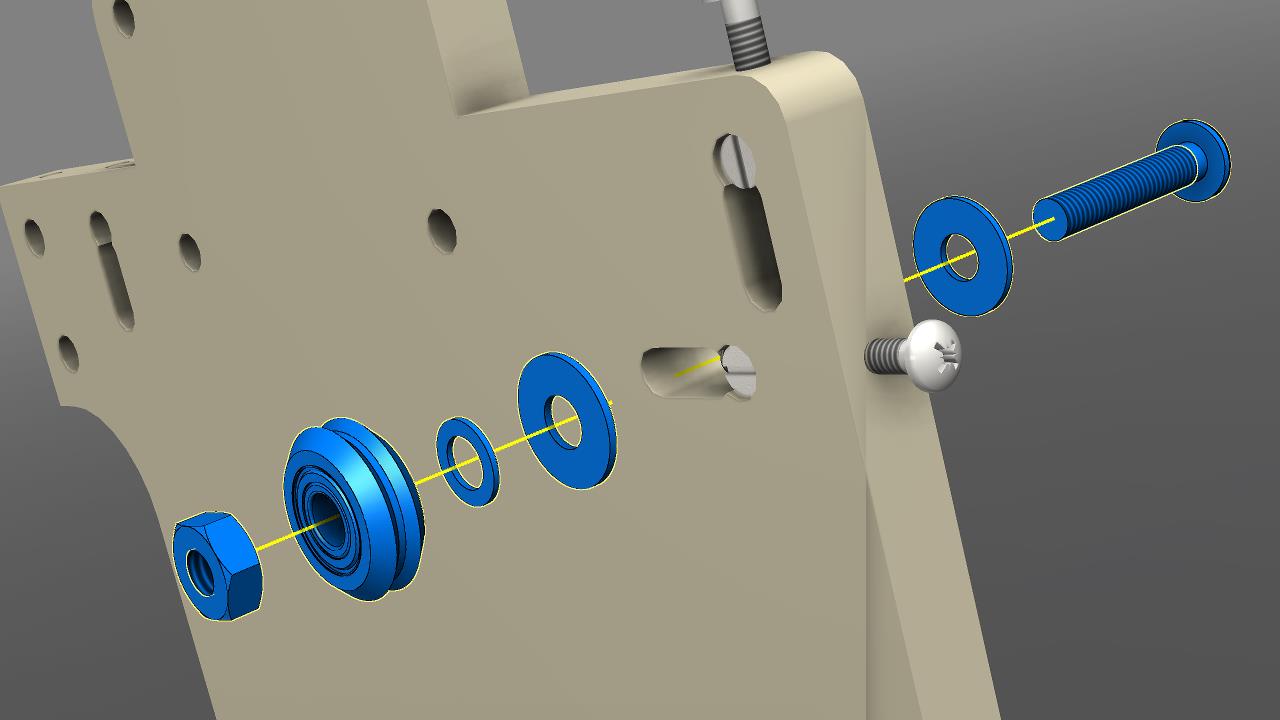 Attach Z axis v-groove assembly to the ZY plate