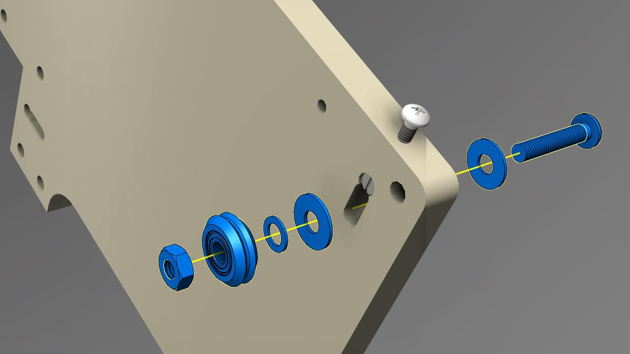 Attach Z axis v-groove assembly