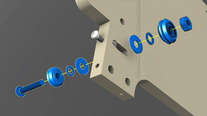 Attach the Z and Y v-groove bearing assembly