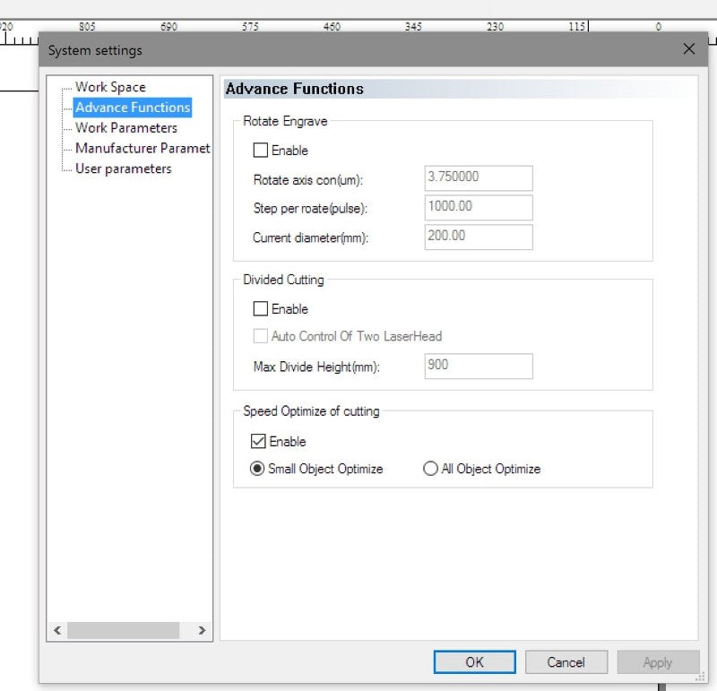 Laser controller parameters instruction 3