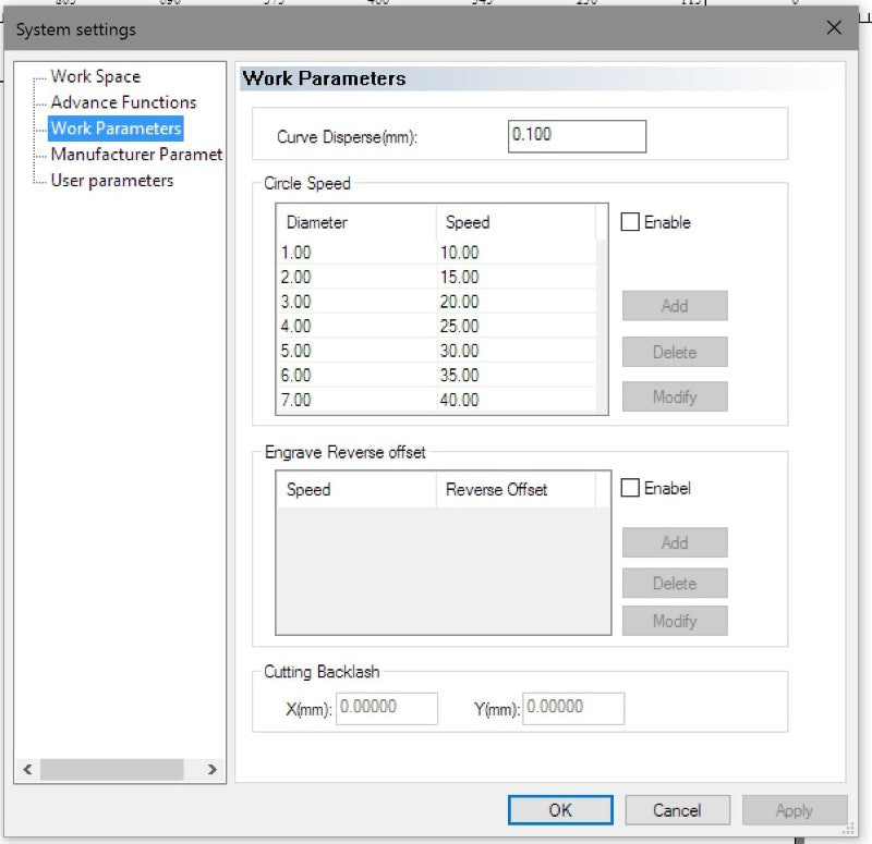 Laser controller parameters instruction 6