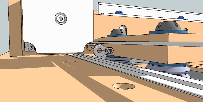 Add the nut and washer to secure the belt