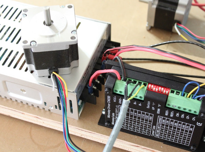 Connect the X-Axis Stepping Motor to the X-Axis Stepping Motor Driver