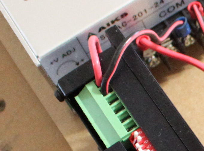 The connection from the power supply to the x-axis driver