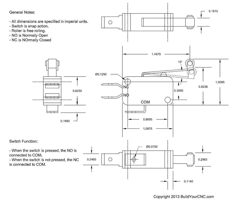 CNC Limit Switch | Snap Action Home & End-Stop Switch – BuildYourCNC