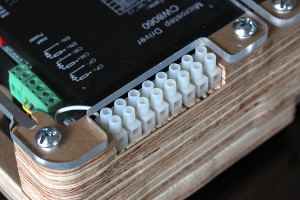 View of the CNC input and output connection terminal block